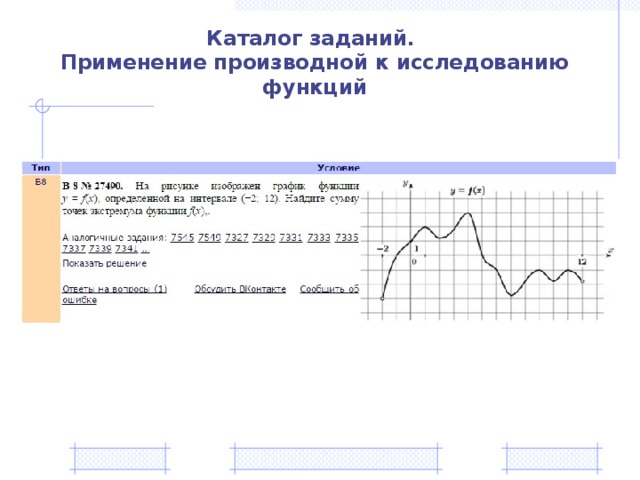 Применение производной к исследованию функции. Применение производной задания. Задания на применение производной к исследованию функций. Задачи на применение производной. Типы задач на применение производной..