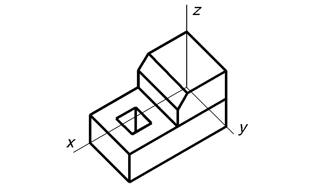 Построение изометрической проекции детали по чертежу