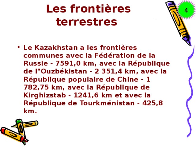 4 Les frontières terrestres