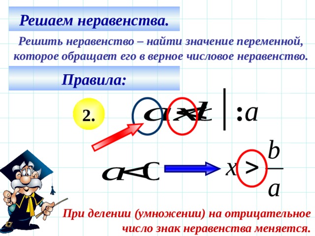 Деление числовых неравенств. Деление неравенств. Деление неравенства на отрицательное число. Деление неравенства на неравенство. Решение неравенств с делением.