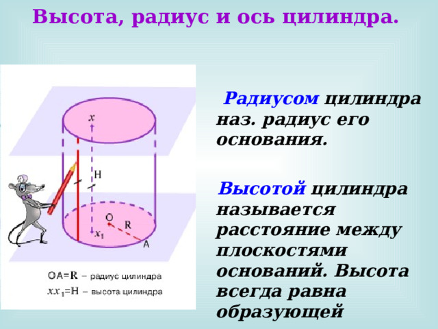 Высота цилиндра это