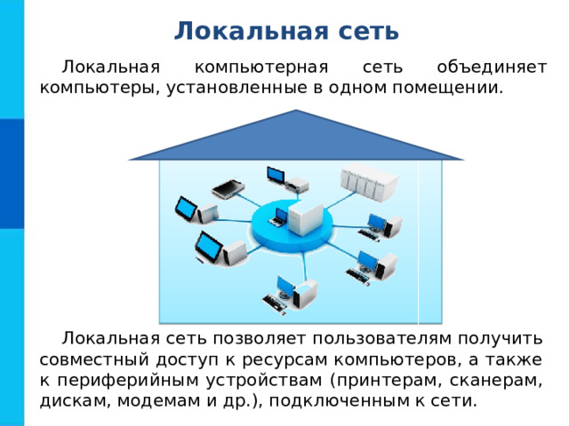 Локальная сеть объединяет